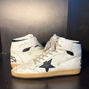 Golden Goose White High-Tops with Black Star